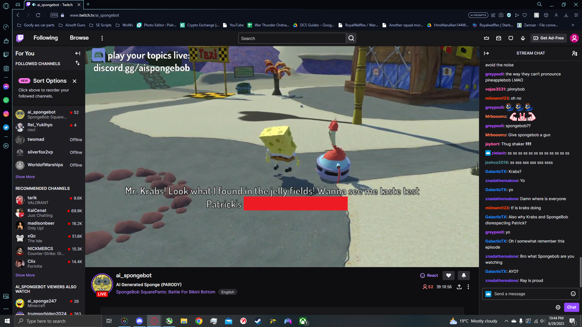 An old screenshot from when the project was running on twitch.