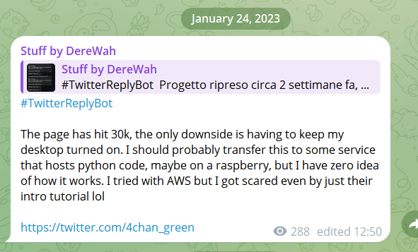 Another update from my old telegram portfolio